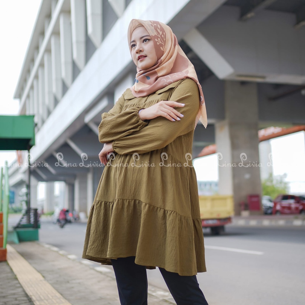 Tsania Tunic 2 by LinaLivia Hijab | Promo Kemitraan | Member | Reseller | Sub.Agen | Disc.Up25%