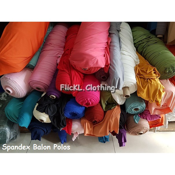 Bahan Kain Spandex Balon Polos