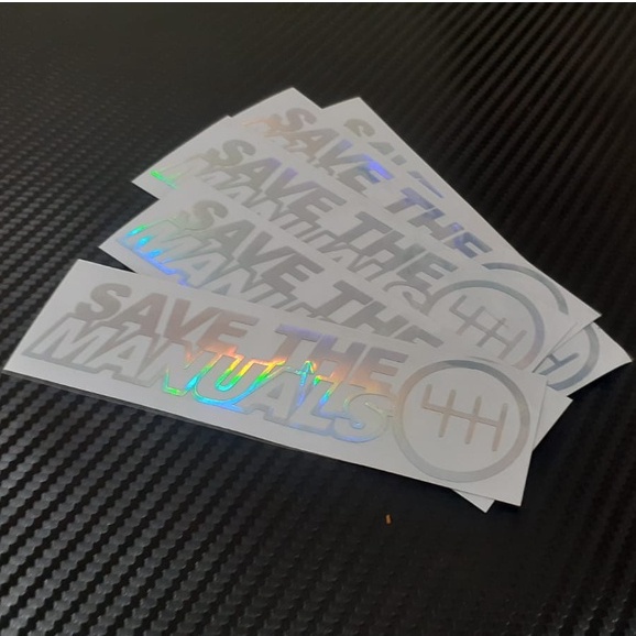 STIKER SAVE THE MANUAL HOLOGRAM DAN WARNA CUTTING STICKER