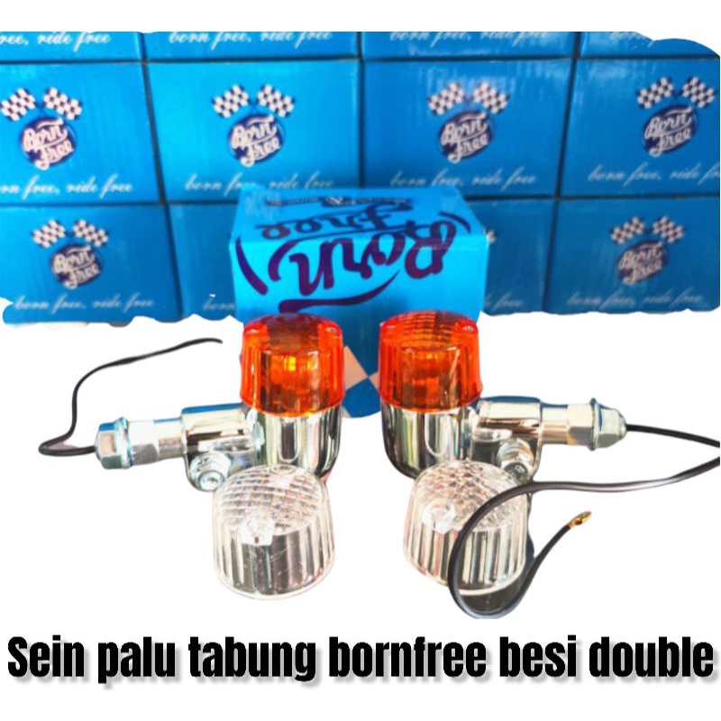 Sein palu tabung bornfree besi double mika variasi cb100 cb125 gl100 glpro tiger