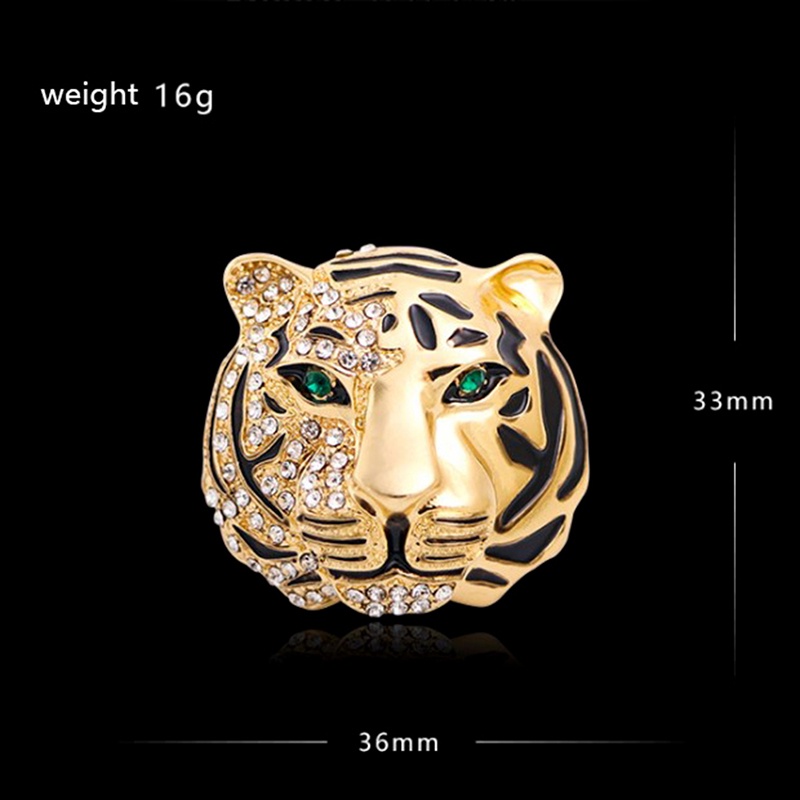 # Kaos T-Shirt Wanita Lengan Pendek Motif Print #Bros Bentuk Harimau Bahan alloy Aksen Berlian Gaya Retro Untuk Pria