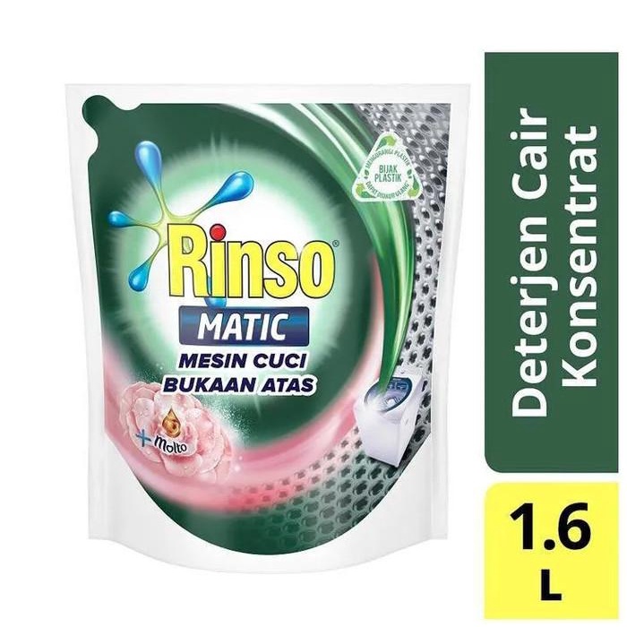 Rinso Matic Deterjen Cair - [1.6 L] - BUKAAN DEPAN / BUKAAN ATAS