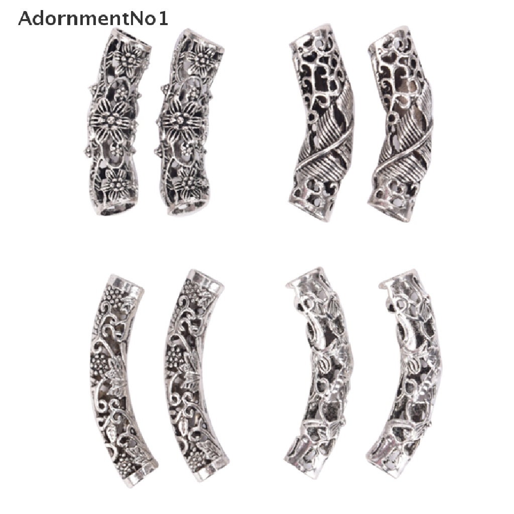 (AdornmentNo1) Manik-manik Viking Cuff Silver Tibet Untuk Aksesoris Rambut Gimbal / Jenggot