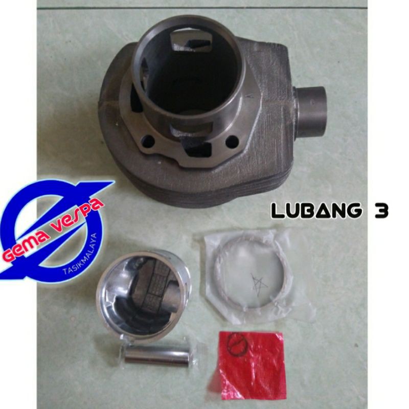 Blok seher vespa PX PS lubang 3 komplit dengan seher