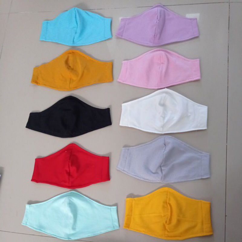 [MASKER] masker polos  kain 2 ply premium quality kekinian tali hijab tali non hijab