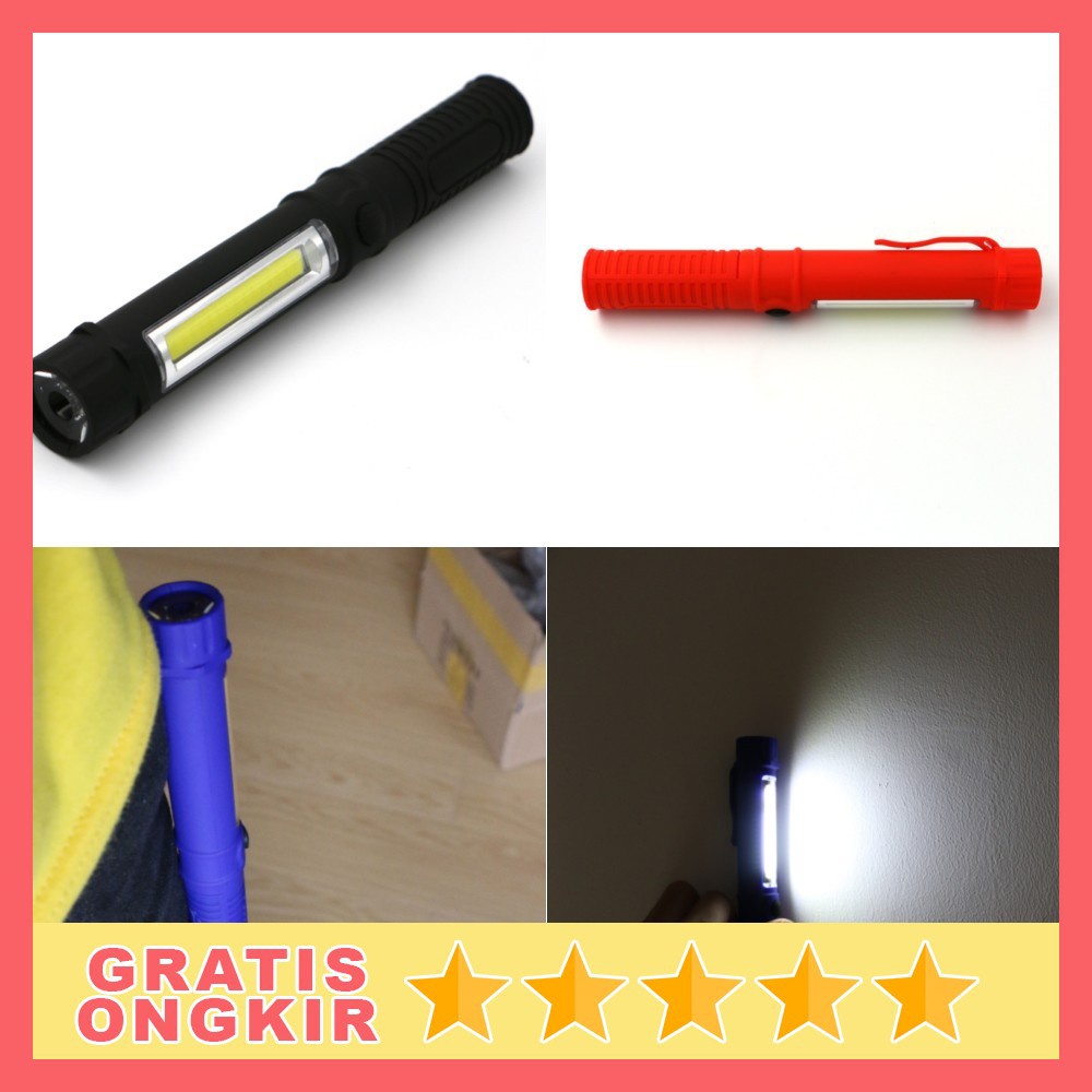 Senter LED Magnet COB 250 Lumens BC12 Black - Senter Magnet TaffLED - Senter Multyfungsi