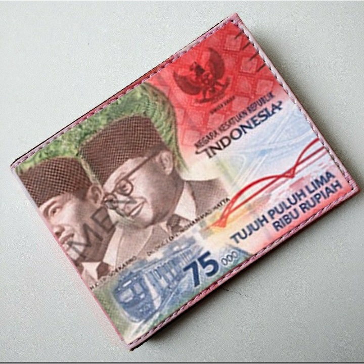 Cuci Gudang Dompet Pria / Dompet Gambar Uang Kertas / Dompet Souvenir Dompet Uang Rp 75 000