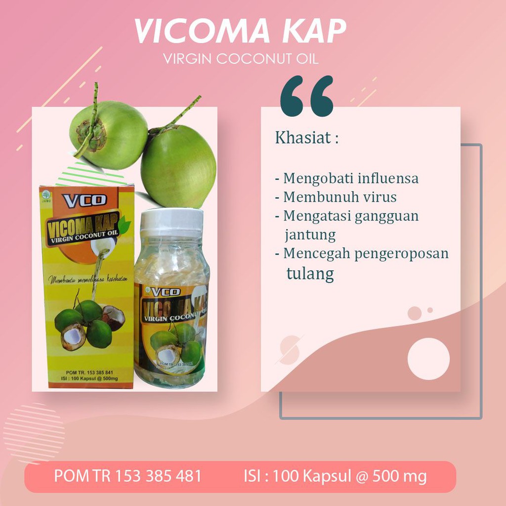 Vicoma Kap Minyak Kelapa Virgin Coconut Oil 100 Kapsul (VCO)