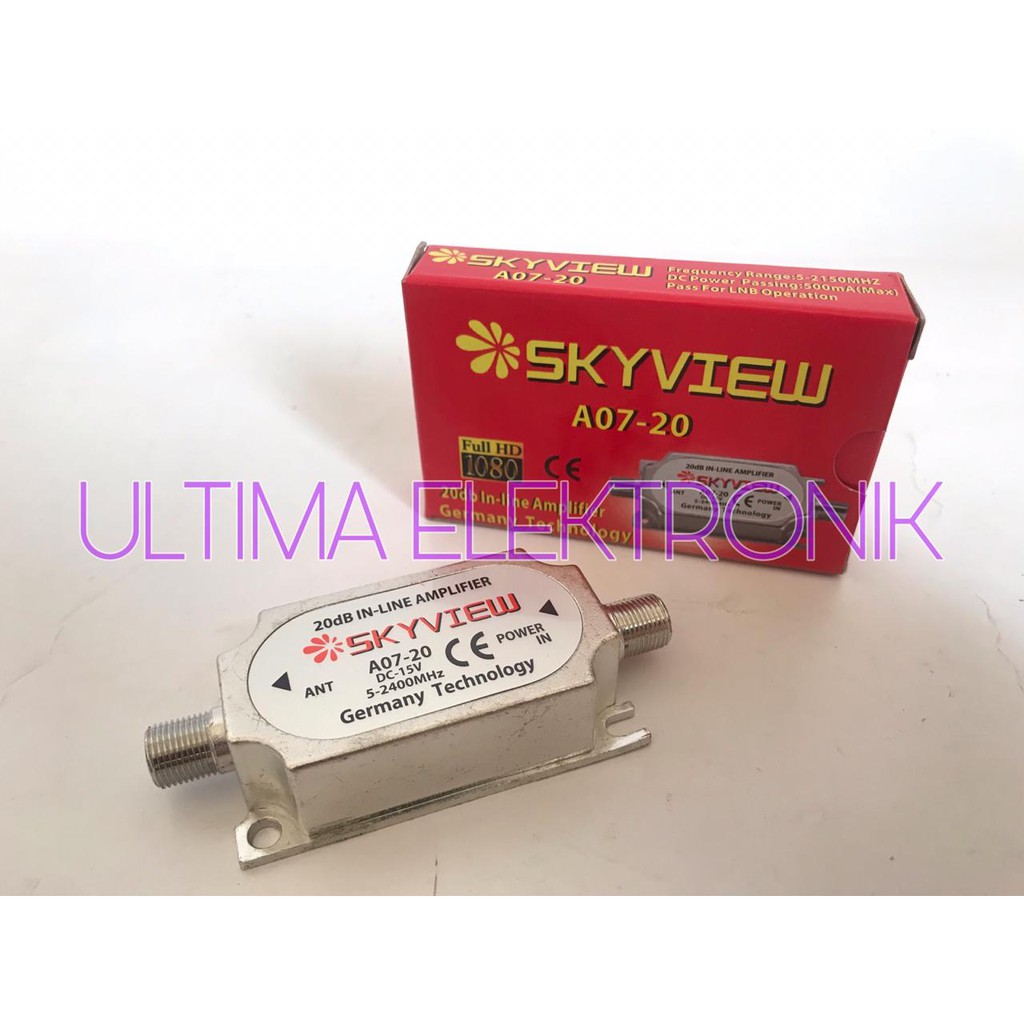 In Line Amplifier Skyview Penguat Sinyal CATV 20 DB