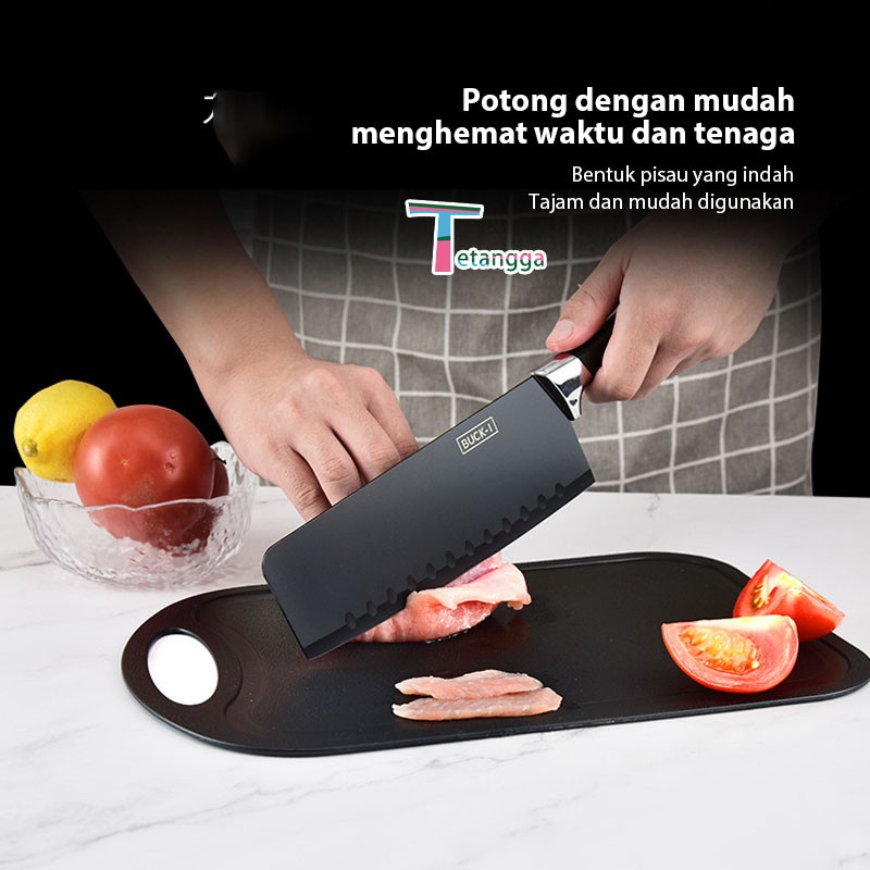 Set Pisau Dapur isi 7 pcs Hitam  PISAU BUAH KERAMIK/PISAU MASAK MAIFAN SET 7IN1 Tetangga VS-1821