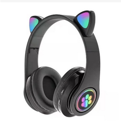 PH020 RGB LIGHT JST-B38 M Headphone Bluetooth Model Telinga Kucing LED Wireless