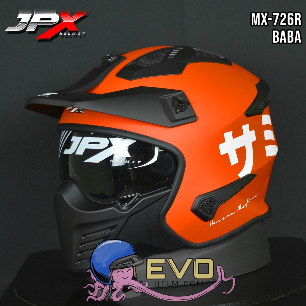 HELM JPX MX 726R BABA MX726R ORIGINAL JPX HELMET - JPX CAKIL MODULAR MX726 R MOTIF TERBARU