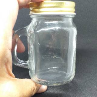  Mug  Gelas kaca Mini tutup  kaleng warna emas Shopee 