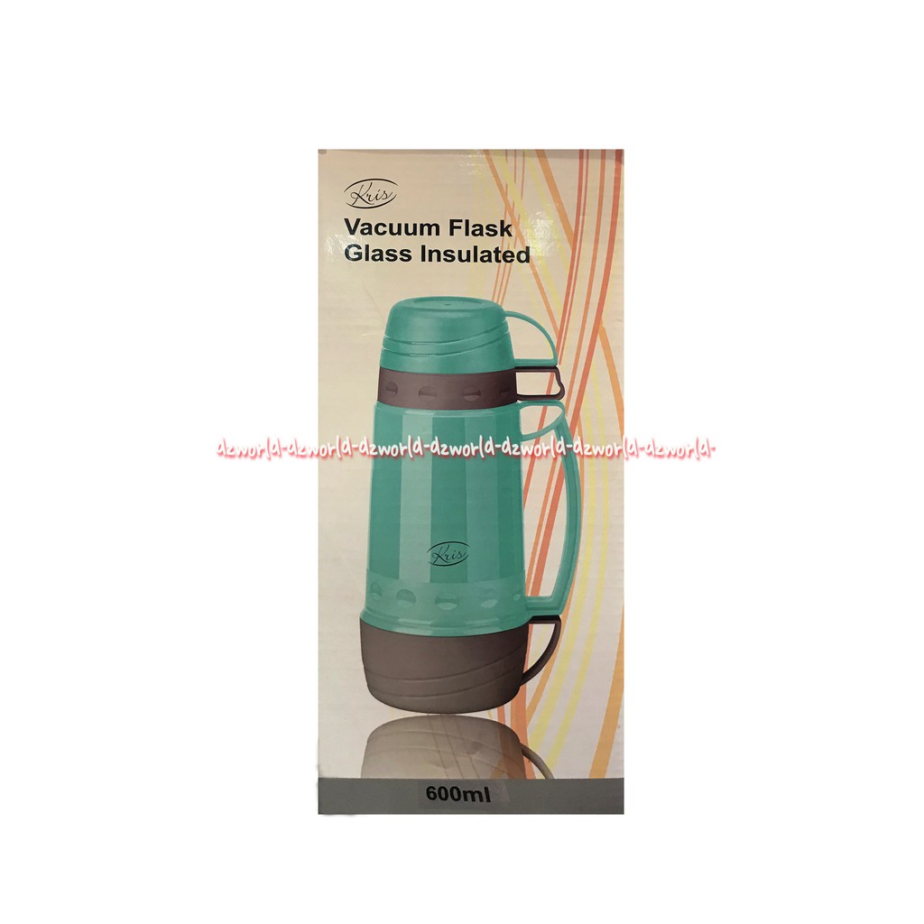 Kris Vacuum Flask Glass Insulated 600mL Thermos Termos Dengan Saringan  Botol Minum Krischef 600 ml Warna Hijau Tosca Termos Tahan Panas 0.6L