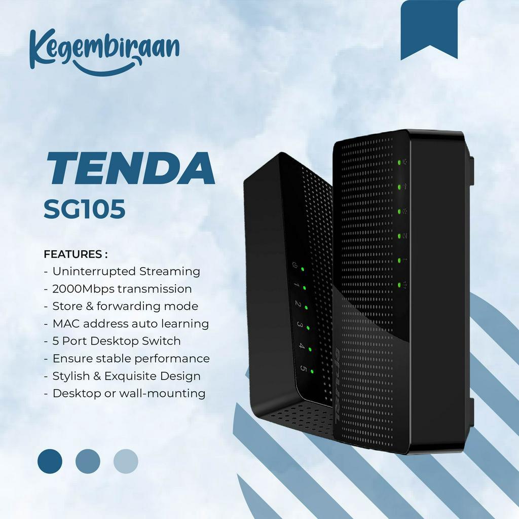 Switch Hub Lan Gigabit 5 Port Tenda SG105 Switch Lan
