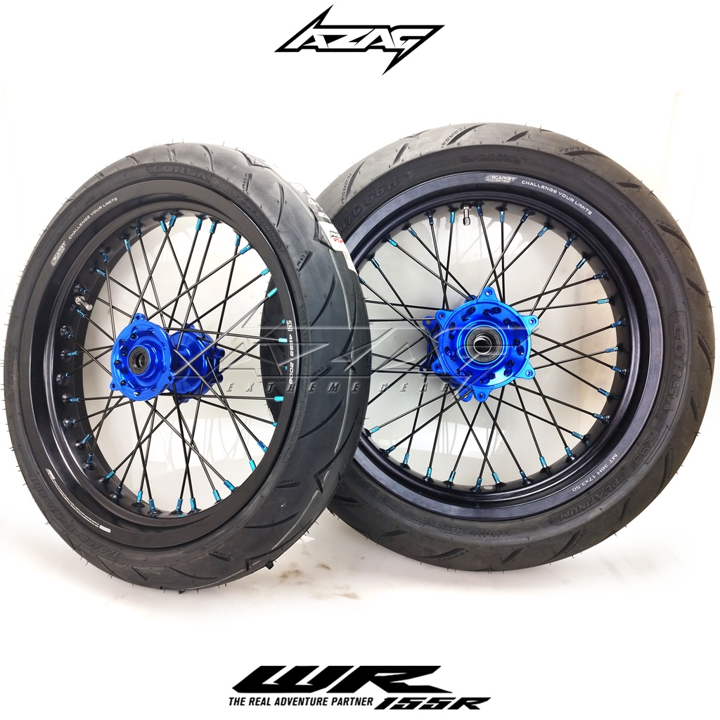 BAN SET SUPERMOTO WR155 SCARLET TROMOL SCARLET CNC PIRELLI DRS