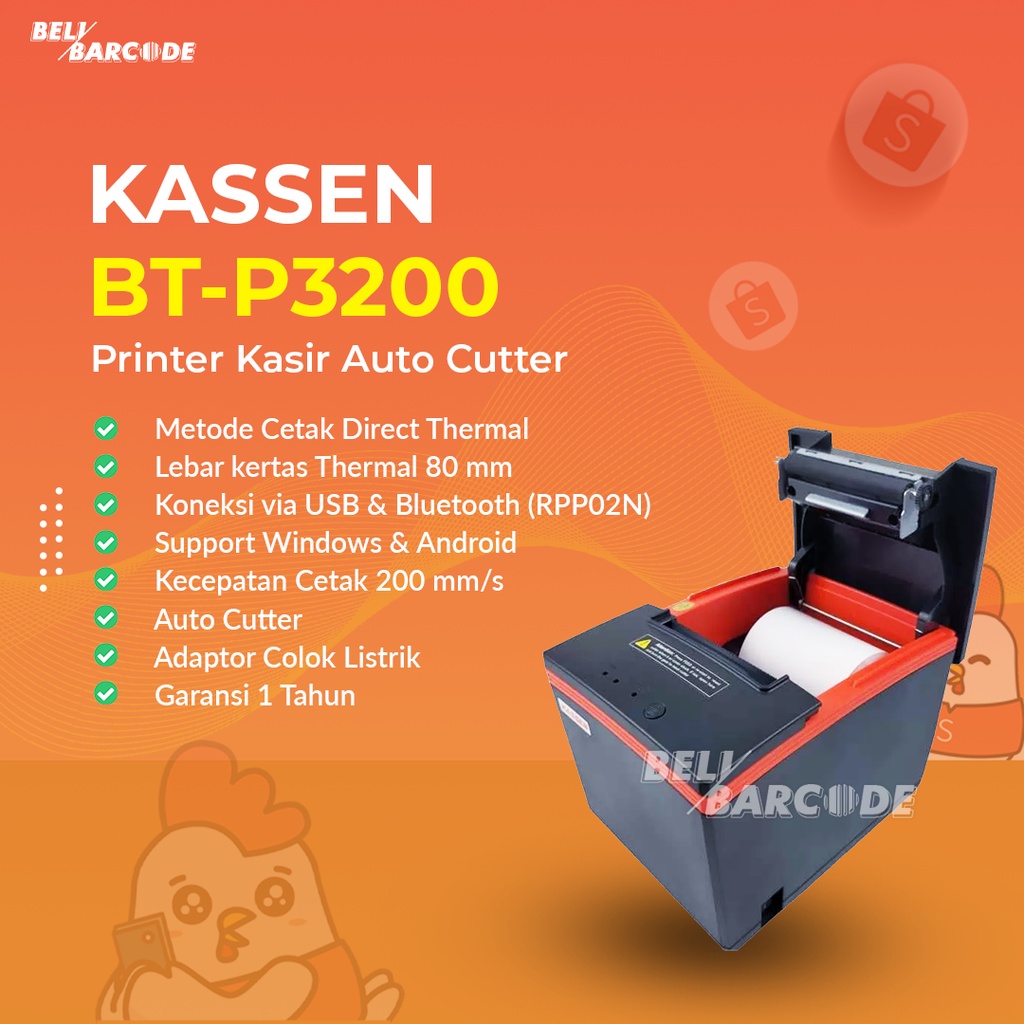 Kassen BTP-3200 Printer Thermal Cetak Struk Kasir 80 mm