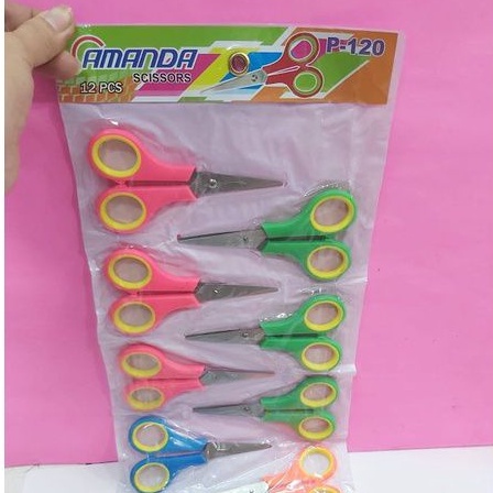 

( 12 Pcs ) Gunting Warna merk Amanda Kecil P-120