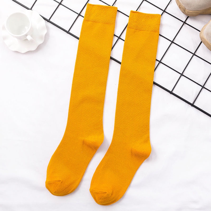 Kaos Kaki Cewek Panjang Selutut  Kaos Kaki Gaya Jepang korea  Kaos Kaki Muslimah Calf Socks Polos