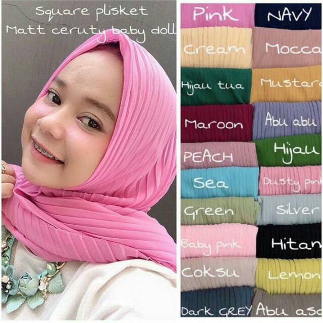 GS Hijab Segiempat Plisket Ceruty/Square Crunkle Baby Doll