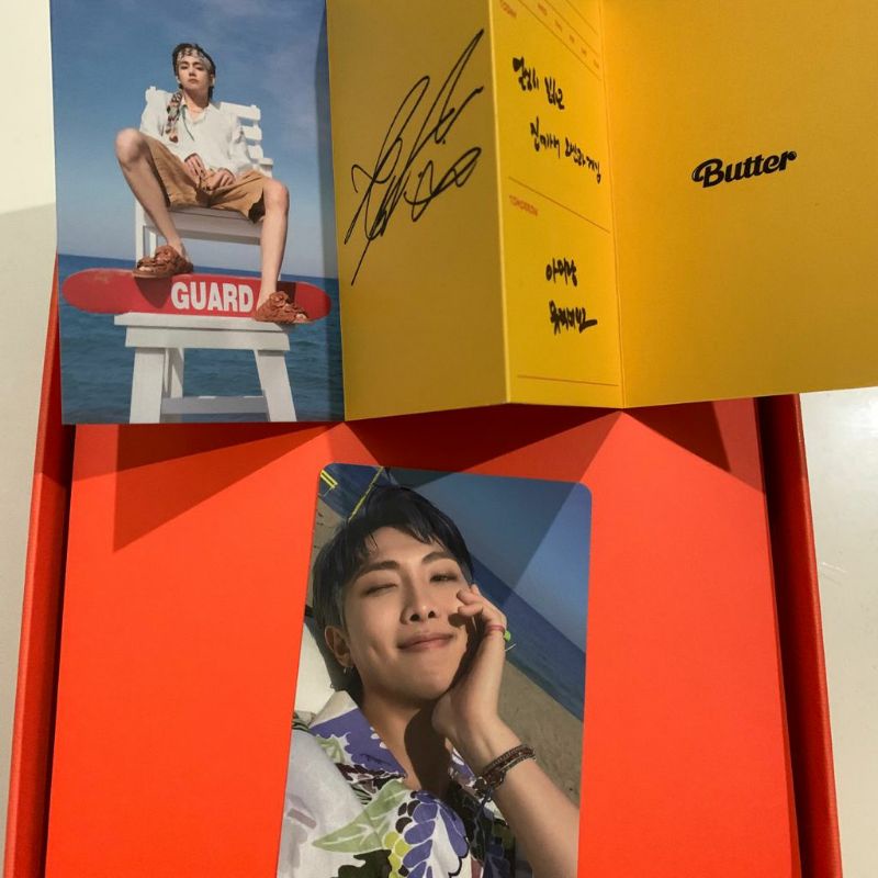 Album BTS Butter Unsealed PC Photocard RM Namjoon Message MC Taehyung V Peaches