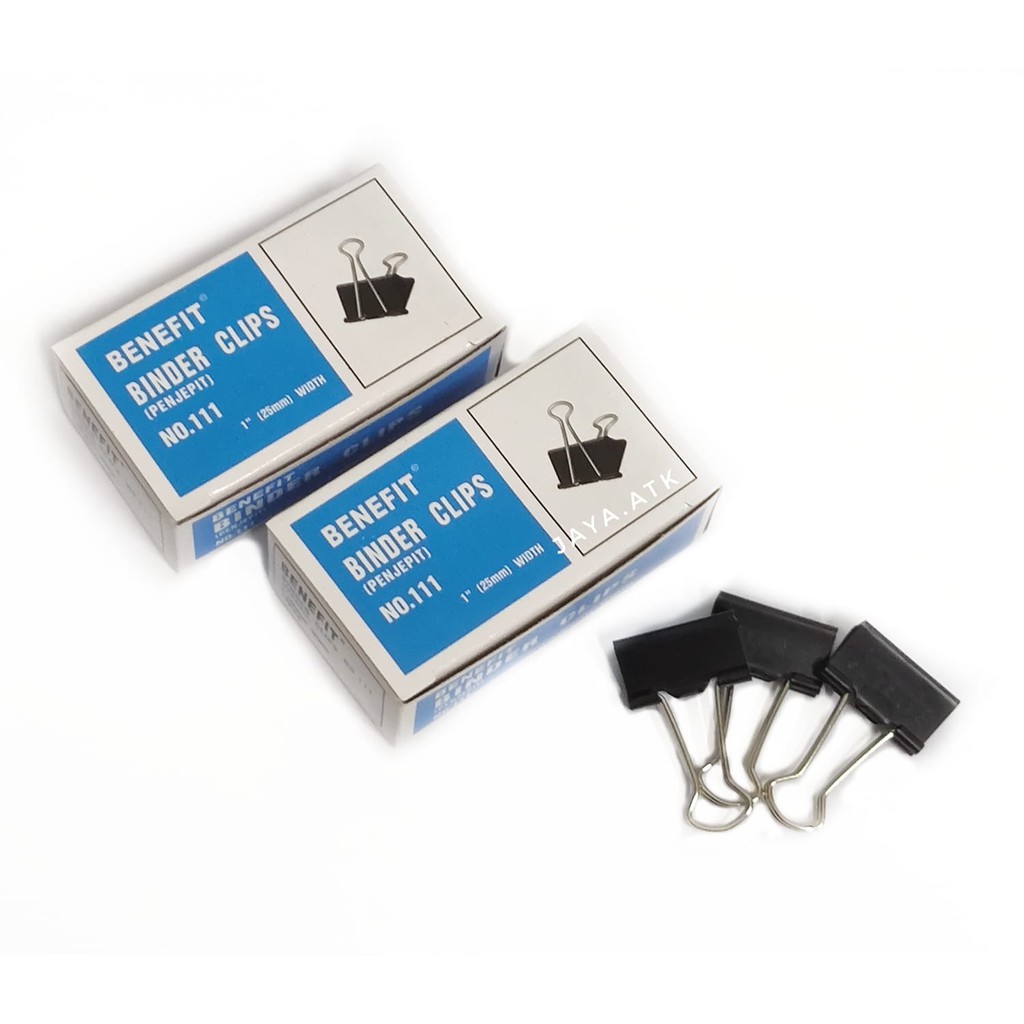 KLIP KERTAS BINDER CLIP 111 25MM BESI HITAM SET 12 PCS MURAH