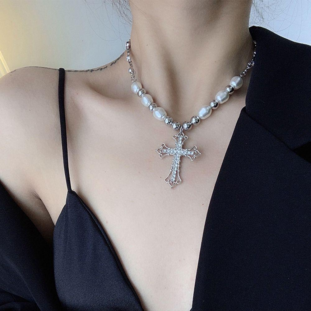 Mxbeauty Korea Style Kalung Tidak Teratur Sederhana Mutiara Geometri Hari Valentine Gif Sweater Rantai Tebal Kalung Perempuan Rantai Klavikula