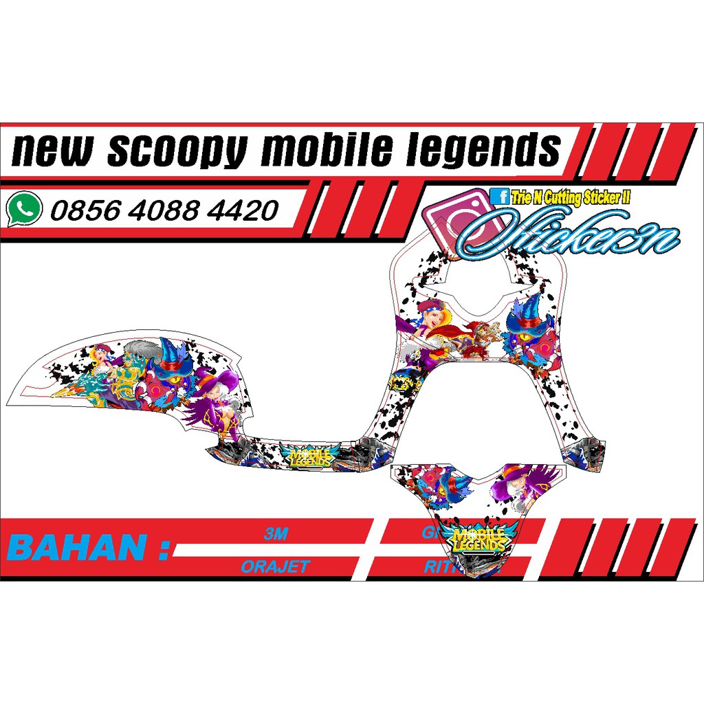 Decal Sticker Honda Scoopy fullbodi mobile legend, sticker fullbodi mobile legend honda scoopy