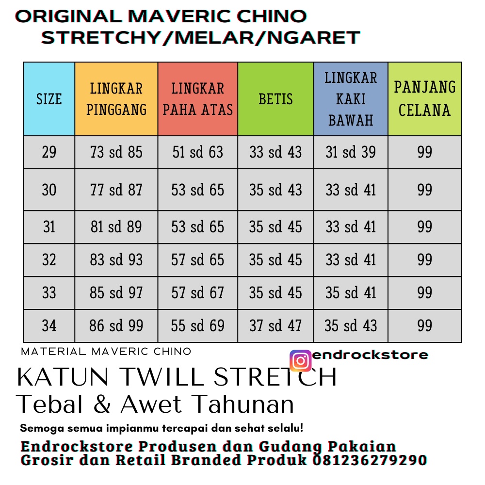 Original chino maveric | Celana chino pria halus dan lembut