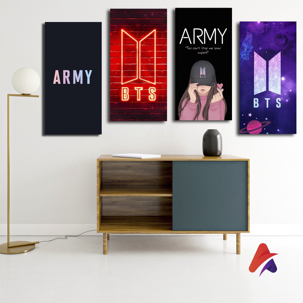 HIASAN DINDING BTS ARMY (15X30 CM) WALL DECOR HIASAN DINDING KPOP BTS PAJANGAN KAYU BTS