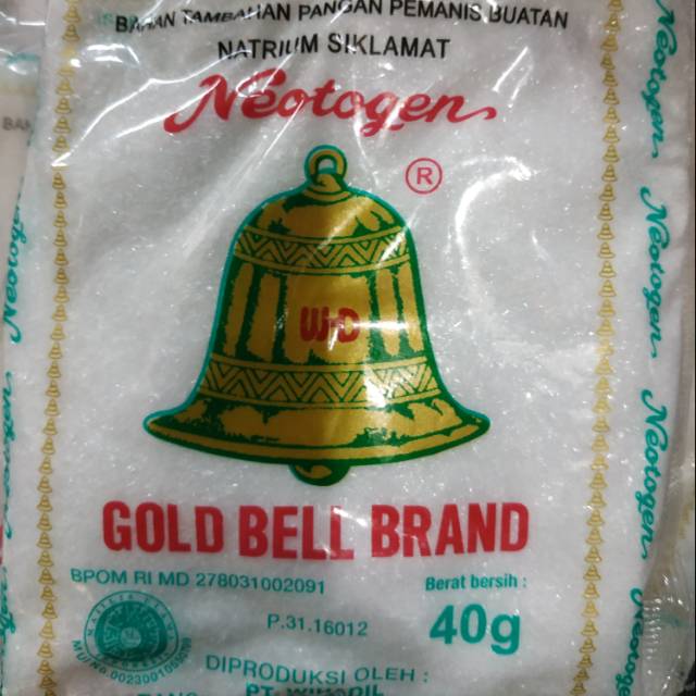 

Sari Manis Bell 40gr natrium siklamat pemanis neotogen gold bell
