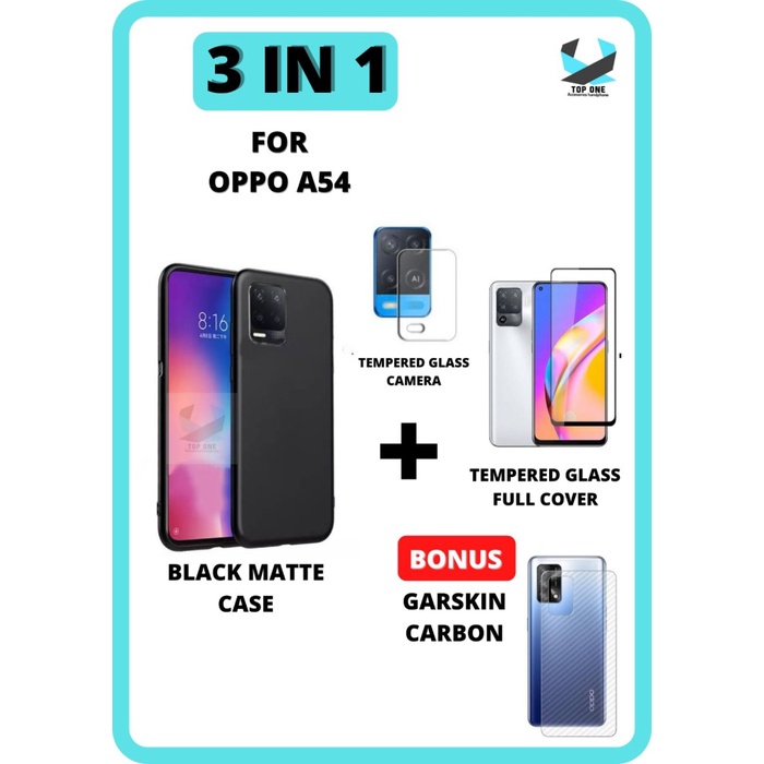 (3-IN-1) Case Oppo A54-Casing Oppo A54Anti Gores Full Layar-Full Cover