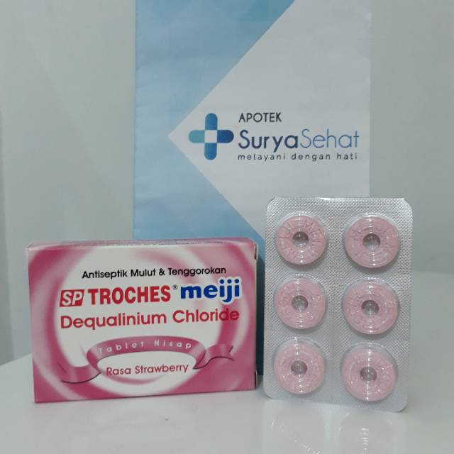 SP Troches Meiji Rasa Strawberry / Melon isi 12 Tablet Hisap - Obat Radang Tenggorokan