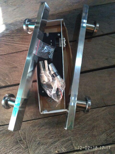 Handle Pintu Minimalis Stainless 1set+kunci