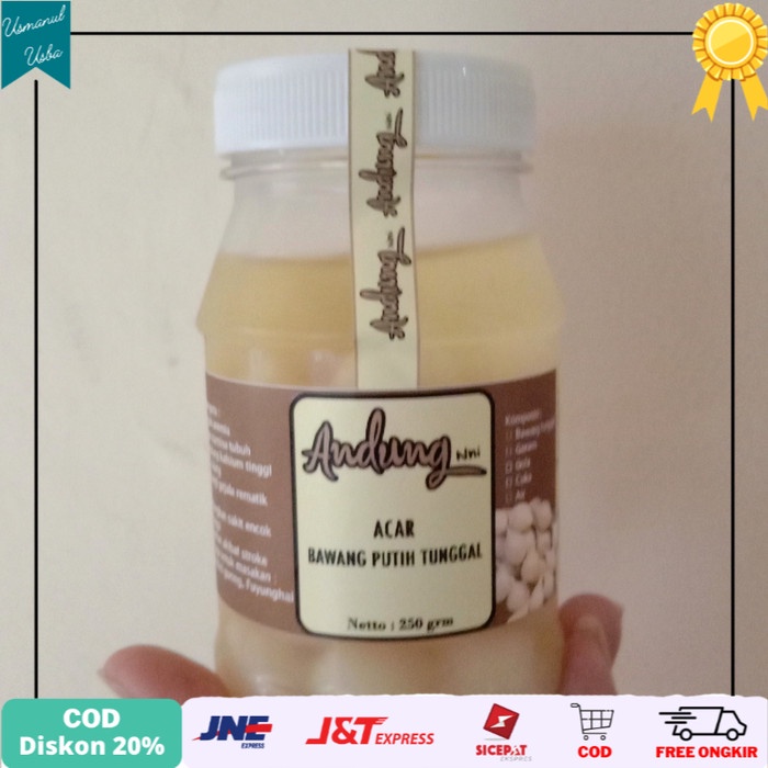 

◾COD◾ Acar Bawang Putih Tunggal 250 grm - Bawang Import