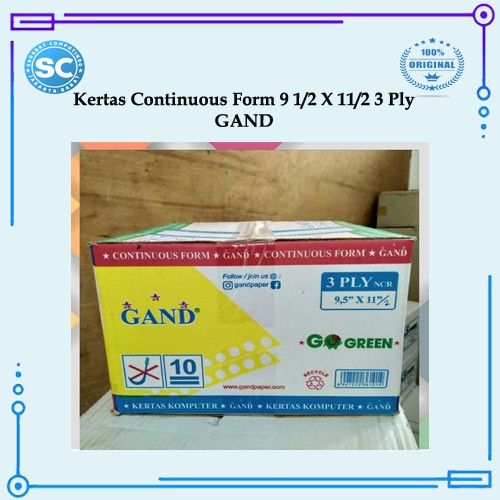 

Kertas Continuous Form 9 1/2 X 11/2 3 Ply Gand