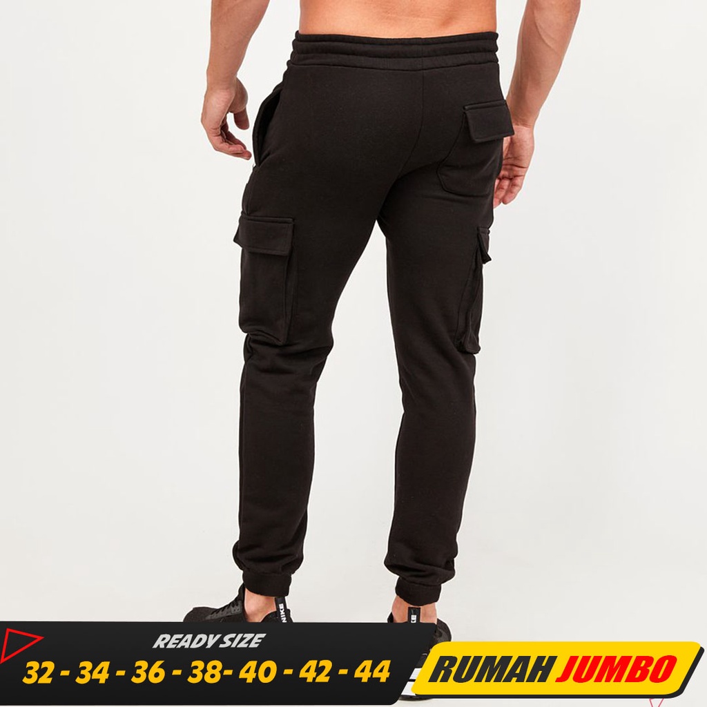 Jogger Panjang Pria Pants Pria Celana Cargo Panjang Celana Training Jumbo Celana AD3