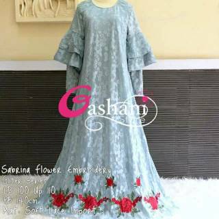  Gaun  Pesta  Sabrina  Flower Embroidery Gliter Series 