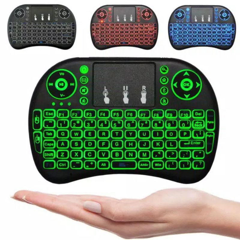 MINI Keyboard i8 Wireless Touchpad Original with Color Backlight size 15*10*2cm