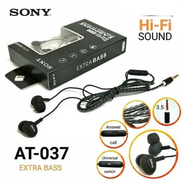 Headset Handsfree Earphone SONY OEM AT037 SUPER BASS