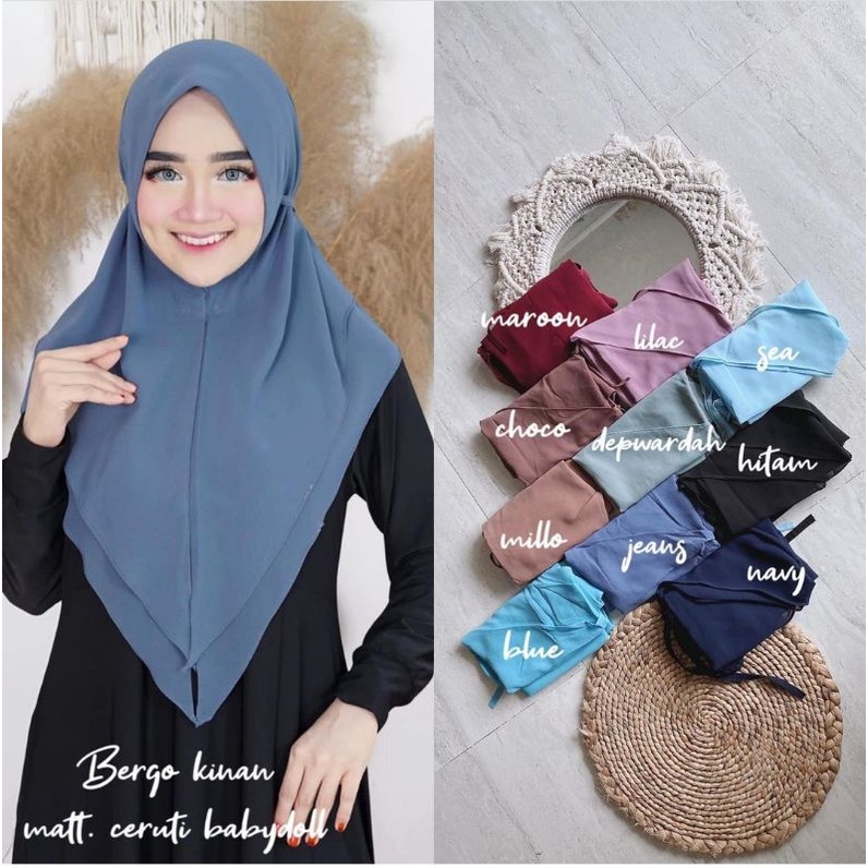 HIJAB BERGO KINAN / BERGO CERUTI BABY DOLL / HIJAB INSTAN