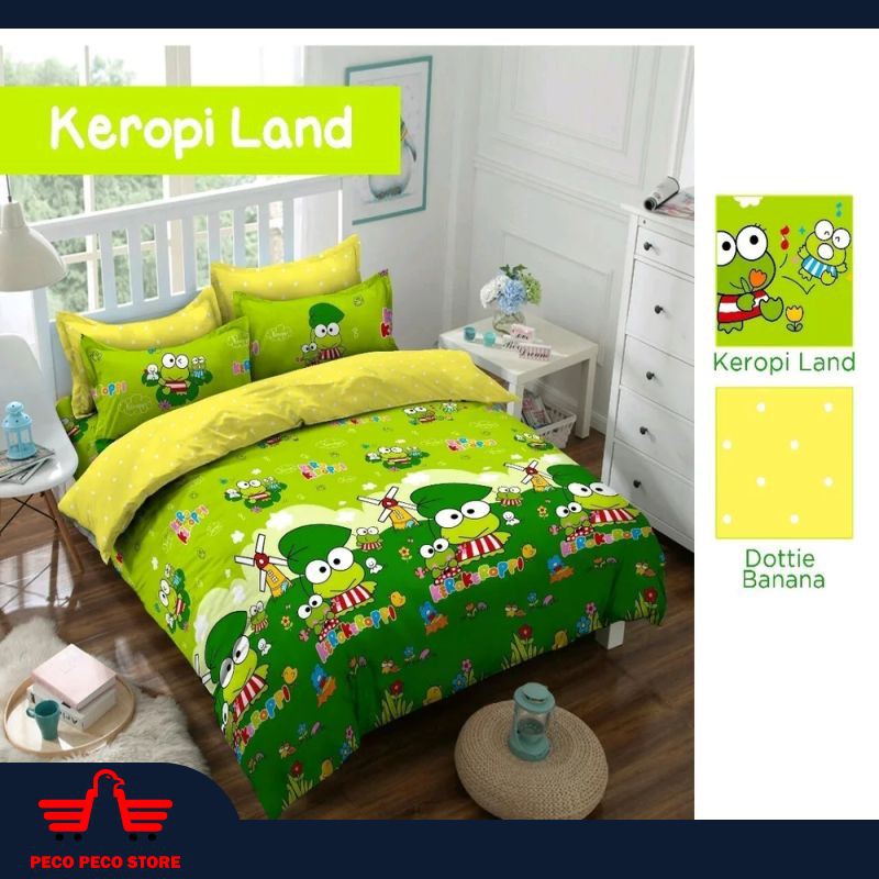 MURAH BARU Sprei Katun Karakter Keropi Salur Kain Seprai Keren Uk 160x200 BERKUALITAS