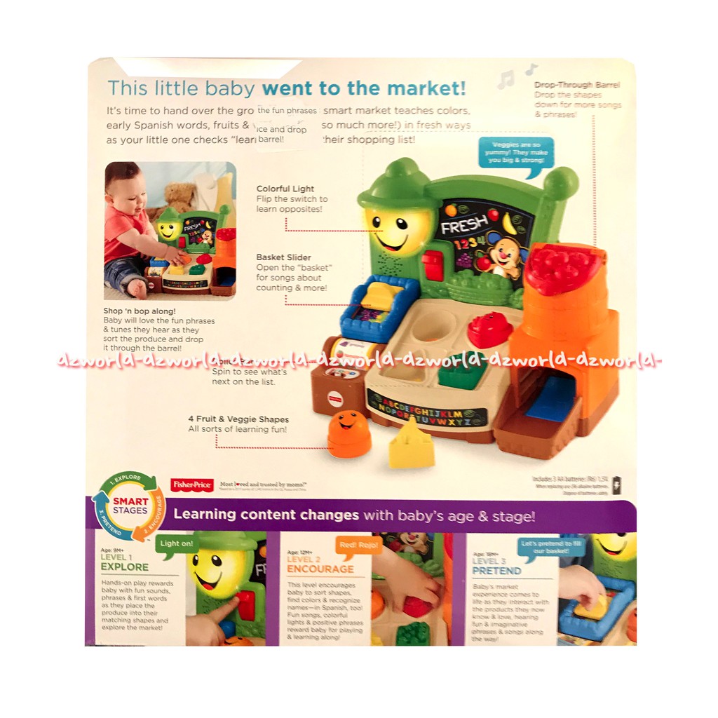 Fisher Price Laugh&amp;Learn Fruits Fun Learning Market Mainan Edukasi Keranjang Belanjaan