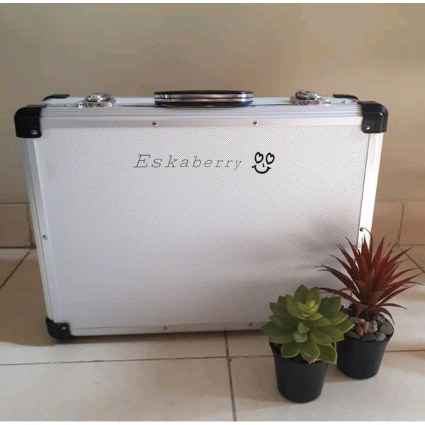 Promo    Koper Make Up Kosmetik Big Trolley Beauty Case 6 Lampu Besar Waterproof Troli Roda