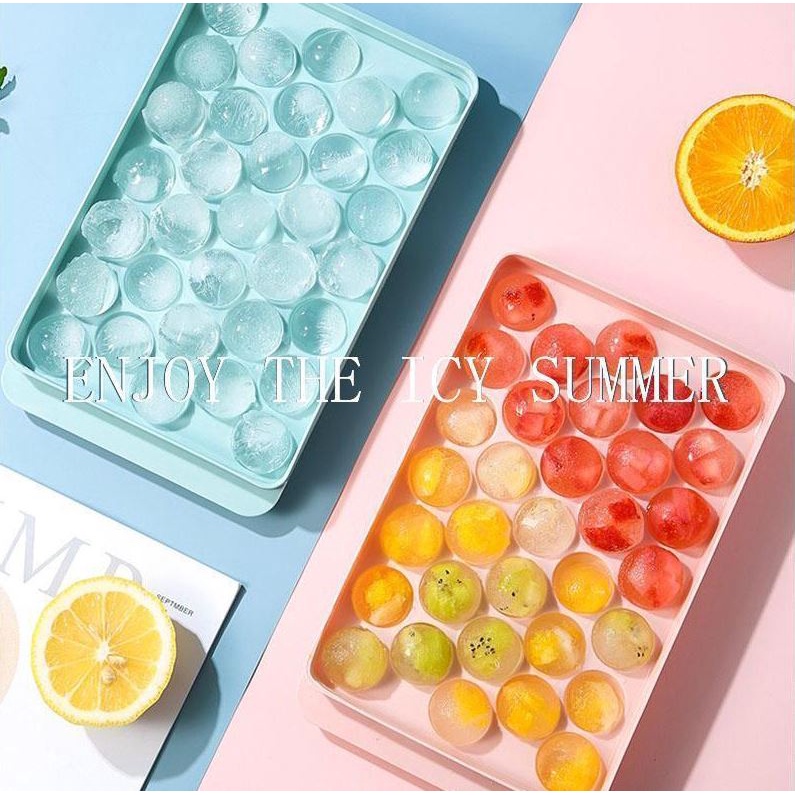 Cetakan Es Batu Bulat Kotak 33 Grid Mould Es Krim Jelly Pudding Ice Cube Tray Box DIY