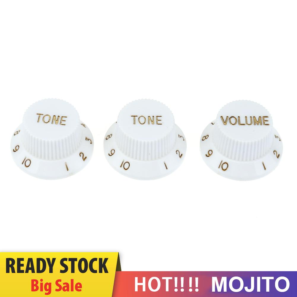 3pcs Knob Potentiometer Volume Bahan Plastik Untuk Gitar Bass Elektrik