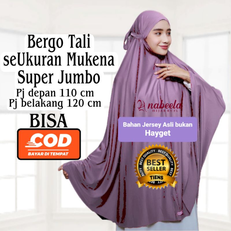 Khimar Jilbab Hijab Mukena Aisyah Minang Tali Dagu Jumbo Bisa Untuk Sholat Umroh haji Syari Premium 