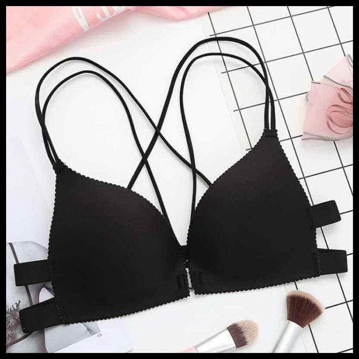 TBI Push Up Seemless Bra Tali Silang Backless With Pad BH Pesta Sexy Nyaman Dipakai