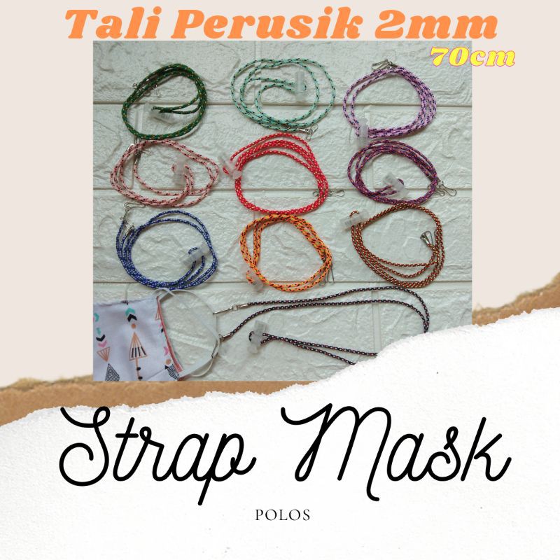 STRAP MASK 2in1 TALI KOREA POLOS TALI PERUSIK KALUNG MASKER CONNECTOR MASKER