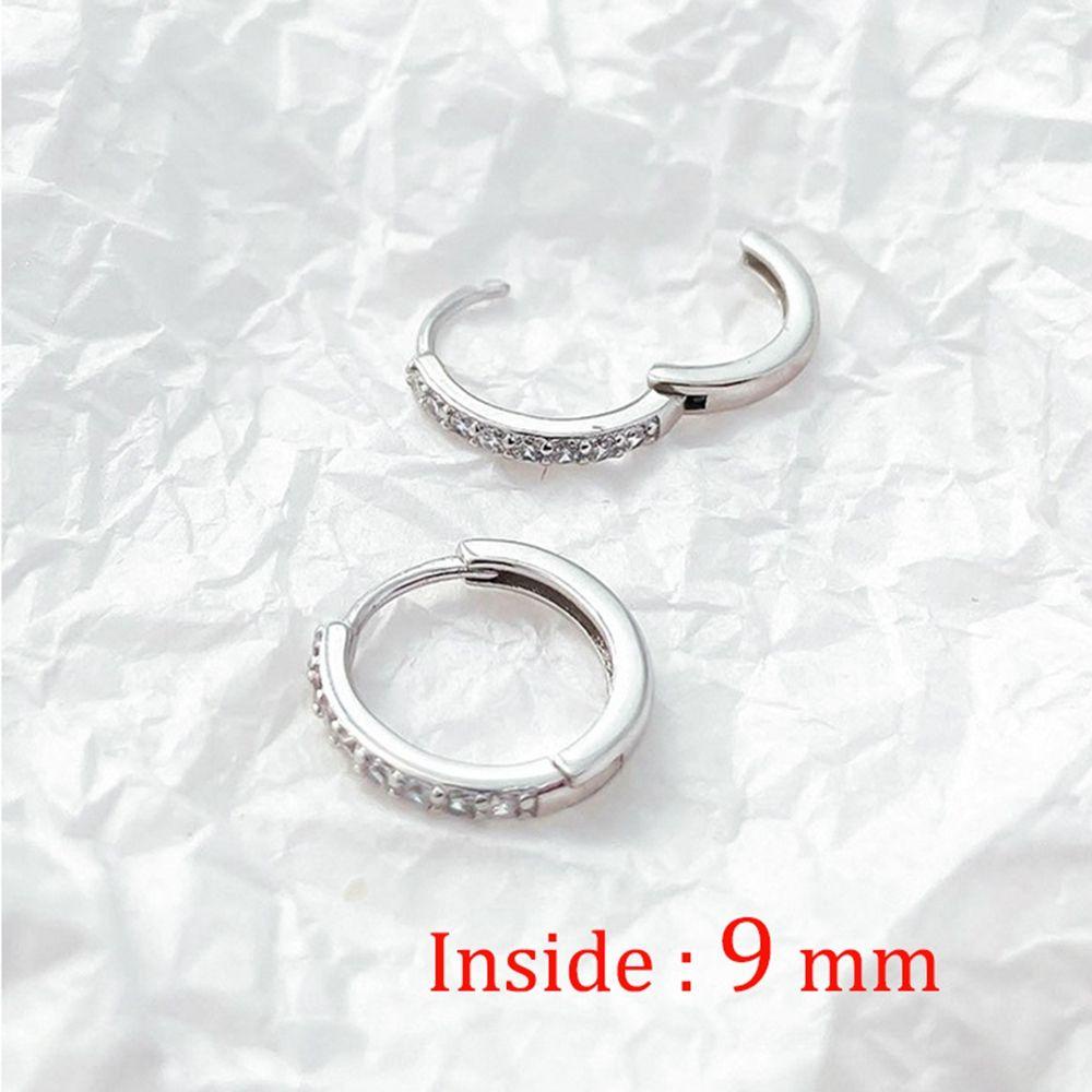 Needway   Sterling Silver Anting Tipis Sederhana Wanita Tindik Telinga Kepribadian Telinga Tulang Cincin Kecil Anting-Anting Hoop